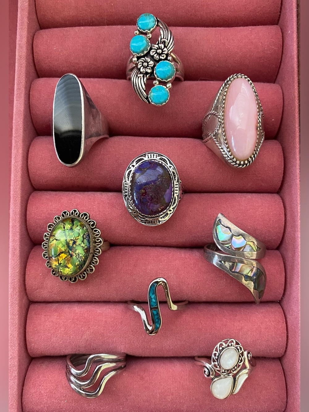 Vintage Silver 3 Band Wave Ring Unique Eclectic